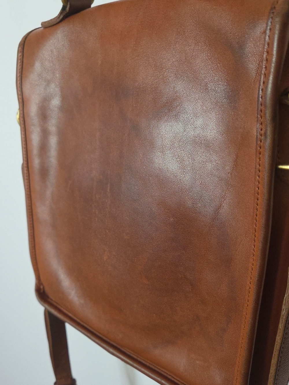 Vintage Coach Station Bag #5130 British Tan Glovetanned Leather Crossbody 90’s - Picture 8 of 15